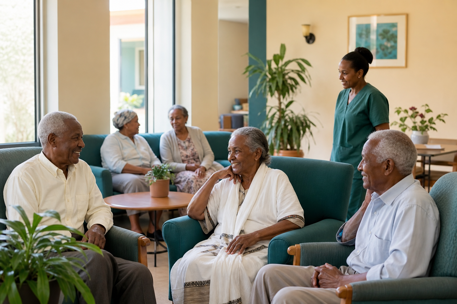 Nursing home recreation area for social activities